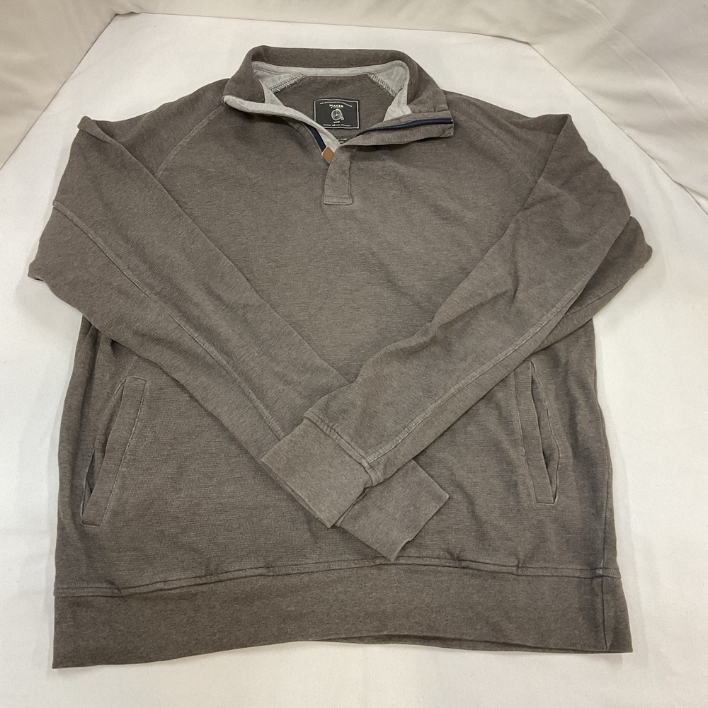 Maker‎ & Company Quarter Zip Brown Sweater Size L Pullover Fall Winter Collar